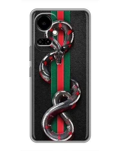 Чехол для TECNO Camon 19 (CI6n) / 19 Pro (CI8n) с картинкой «Gucci — змея на полосе» Чехол для TECNO Camon 19 (CI6n) / 19 Pro (CI8n) с картинкой «Gucci — змея на полосе»