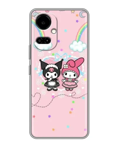 Чехол для TECNO Camon 19 (CI6n) / 19 Pro (CI8n) с картинкой «My Melody и Kuromi» Чехол для TECNO Camon 19 (CI6n) / 19 Pro (CI8n) с картинкой «My Melody и Kuromi»