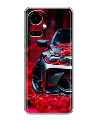 Чехол для TECNO Camon 19 (CI6n) / 19 Pro (CI8n) с картинкой «Спортивная BMW и цветы»