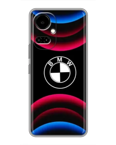 Чехол для TECNO Camon 19 (CI6n) / 19 Pro (CI8n) с картинкой «Логотип BMW и неоновые дуги»