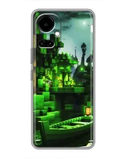 Чехол для TECNO Camon 19 (CI6n) / 19 Pro (CI8n) с картинкой «Minecraft лесной пейзаж»