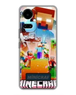 Чехол для TECNO Camon 19 (CI6n) / 19 Pro (CI8n) с картинкой «Minecraft герои игры»