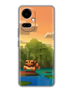 Чехол для TECNO Camon 19 (CI6n) / 19 Pro (CI8n) с картинкой «Майнкрафт закат солнца»