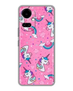 Чехол для TECNO Camon 19 (CI6n) / 19 Pro (CI8n) с картинкой «Unicorn паттерн розовый»