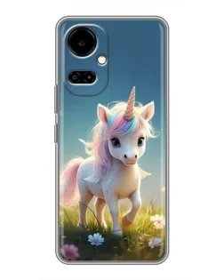Чехол для TECNO Camon 19 (CI6n) / 19 Pro (CI8n) с картинкой «Единорог на поляне»