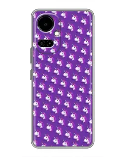 Чехол для TECNO Camon 19 (CI6n) / 19 Pro (CI8n) с картинкой «Единороги на фиолетовом»