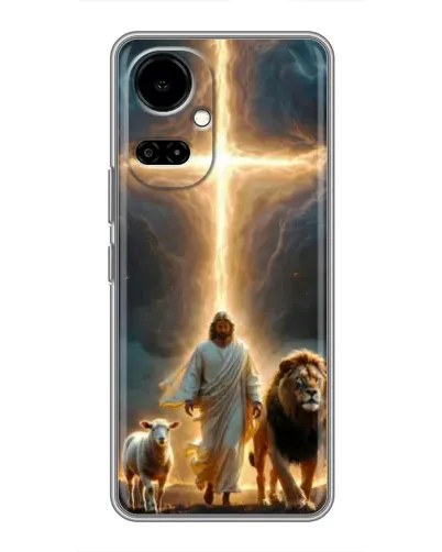 Чехол для TECNO Camon 19 (CI6n) / 19 Pro (CI8n) с картинкой «Лев Иуды и Свет» Чехол для TECNO Camon 19 (CI6n) / 19 Pro (CI8n) с картинкой «Лев Иуды и Свет»