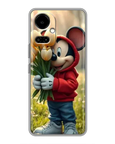 Чехол для TECNO Camon 19 (CI6n) / 19 Pro (CI8n) с картинкой «Микки с тюльпанами» Чехол для TECNO Camon 19 (CI6n) / 19 Pro (CI8n) с картинкой «Микки с тюльпанами»