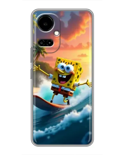 Чехол для TECNO Camon 19 (CI6n) / 19 Pro (CI8n) с картинкой «Губка Боб серфингист» Чехол для TECNO Camon 19 (CI6n) / 19 Pro (CI8n) с картинкой «Губка Боб серфингист»