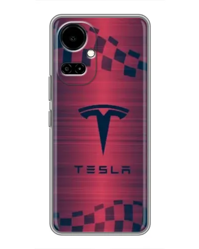 Чехол для TECNO Camon 19 (CI6n) / 19 Pro (CI8n) с картинкой «Тесла красный карбон» Чехол для TECNO Camon 19 (CI6n) / 19 Pro (CI8n) с картинкой «Тесла красный карбон»