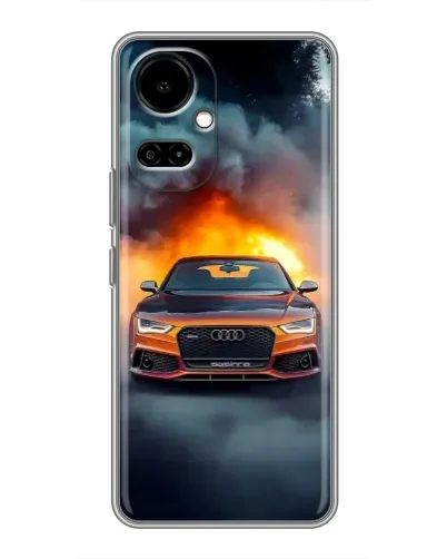 Чехол для TECNO Camon 19 (CI6n) / 19 Pro (CI8n) с картинкой «Audi в огненном дыму»