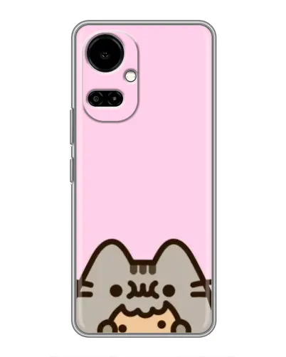 Чехол для TECNO Camon 19 (CI6n) / 19 Pro (CI8n) с картинкой «Pusheen и печенье»