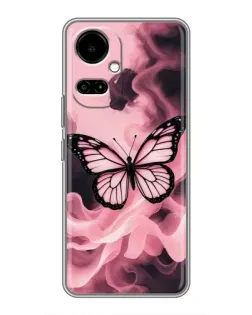 Чехол для TECNO Camon 19 (CI6n) / 19 Pro (CI8n) с картинкой «Бабочка в дыму»