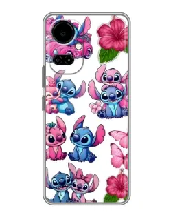 Чехол для TECNO Camon 19 (CI6n) / 19 Pro (CI8n) с картинкой «Стикеры Stitch и Angel»