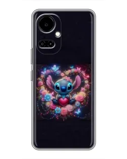 Чехол для TECNO Camon 19 (CI6n) / 19 Pro (CI8n) с картинкой «Stitch в цветах»