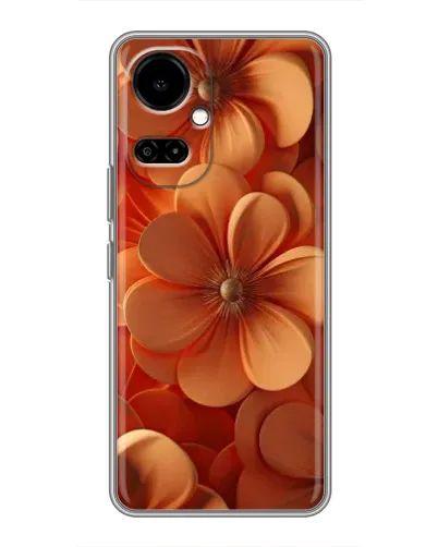 Чехол для TECNO Camon 19 (CI6n) / 19 Pro (CI8n) с картинкой «Оранжевый макро цветок»