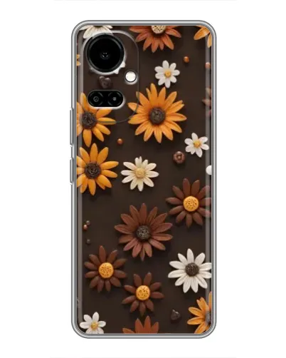 Чехол для TECNO Camon 19 (CI6n) / 19 Pro (CI8n) с картинкой «Узор из маленьких подсолнухов»