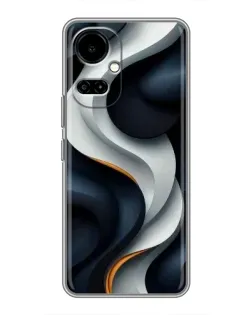 Чехол для TECNO Camon 19 (CI6n) / 19 Pro (CI8n) с картинкой «Объемные черно-белые ленты»