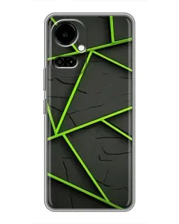 Чехол для TECNO Camon 19 (CI6n) / 19 Pro (CI8n) с картинкой «Зеленые геометрические линии» Чехол для TECNO Camon 19 (CI6n) / 19 Pro (CI8n) с картинкой «Зеленые геометрические линии»