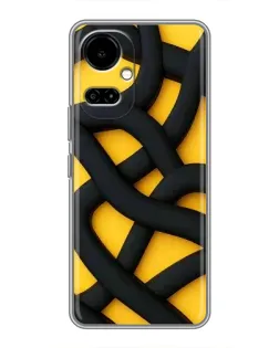 Чехол для TECNO Camon 19 (CI6n) / 19 Pro (CI8n) с картинкой «Черное желтое переплетение» Чехол для TECNO Camon 19 (CI6n) / 19 Pro (CI8n) с картинкой «Черное желтое переплетение»