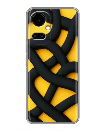 Чехол для TECNO Camon 19 (CI6n) / 19 Pro (CI8n) с картинкой «Черное желтое переплетение» Чехол для TECNO Camon 19 (CI6n) / 19 Pro (CI8n) с картинкой «Черное желтое переплетение»