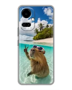 Чехол для TECNO Camon 19 (CI6n) / 19 Pro (CI8n) с картинкой «Капибара на море»