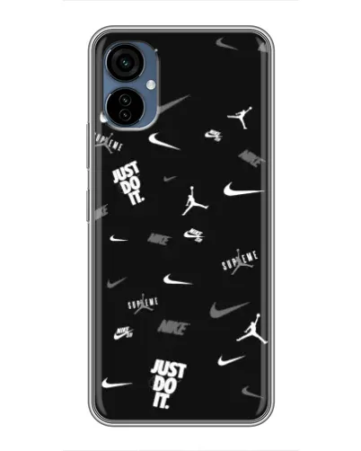 Чехол для TECNO Camon 19 Neo с картинкой «Nike Black Pattern» Чехол для TECNO Camon 19 Neo с картинкой «Nike Black Pattern»