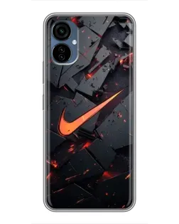 Чехол для TECNO Camon 19 Neo с картинкой «Nike — эффект разломов» Чехол для TECNO Camon 19 Neo с картинкой «Nike — эффект разломов»
