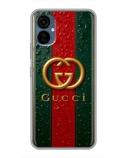 Чехол для TECNO Camon 19 Neo с картинкой «Gucci — фирменная полоса и золото» Чехол для TECNO Camon 19 Neo с картинкой «Gucci — фирменная полоса и золото»