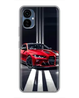 Чохол для TECNO Camon 19 Neo з картинкою «Червона BMW на дорозі»