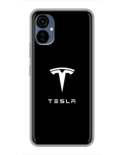 Чехол для TECNO Camon 19 Neo с картинкой «Tesla White Logo»
