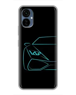 Чохол для TECNO Camon 19 Neo з картинкою «Блакитний силует Lamborghini» Чохол для TECNO Camon 19 Neo з картинкою «Блакитний силует Lamborghini»
