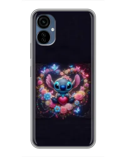 Чехол для TECNO Camon 19 Neo с картинкой «Stitch в цветах» Чехол для TECNO Camon 19 Neo с картинкой «Stitch в цветах»