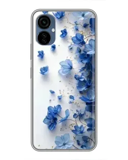 Чехол для TECNO Camon 19 Neo с картинкой «Голубой цветочный каскад» Чехол для TECNO Camon 19 Neo с картинкой «Голубой цветочный каскад»