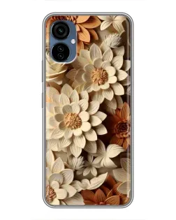 Чехол для TECNO Camon 19 Neo с картинкой «Бежевый флористический декор» Чехол для TECNO Camon 19 Neo с картинкой «Бежевый флористический декор»
