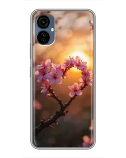 Чехол для TECNO Camon 19 Neo с картинкой «Розовый цвет сердце на фоне заката» Чехол для TECNO Camon 19 Neo с картинкой «Розовый цвет сердце на фоне заката»
