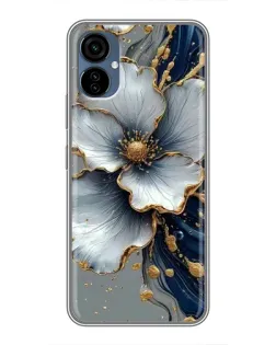 Чехол для TECNO Camon 19 Neo с картинкой «Белый цветок и золотой флюид» Чехол для TECNO Camon 19 Neo с картинкой «Белый цветок и золотой флюид»