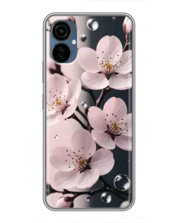 Чехол для TECNO Camon 19 Neo с картинкой «Нежная сакура и капли» Чехол для TECNO Camon 19 Neo с картинкой «Нежная сакура и капли»