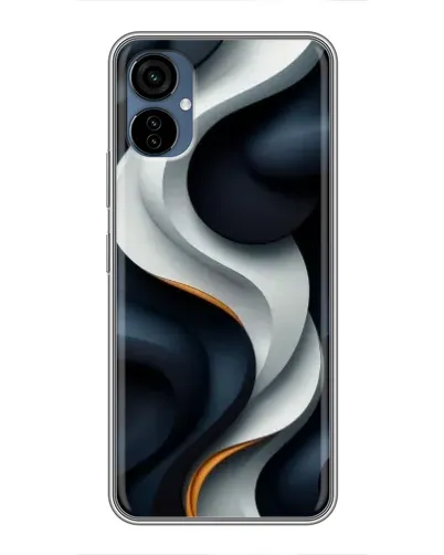 Чехол для TECNO Camon 19 Neo с картинкой «Объемные черно-белые ленты»