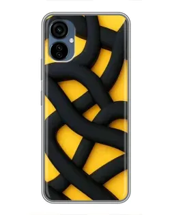 Чехол для TECNO Camon 19 Neo с картинкой «Черное желтое переплетение» Чехол для TECNO Camon 19 Neo с картинкой «Черное желтое переплетение»