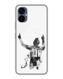 Чехол для TECNO Camon 19 Neo с картинкой «Черно-белый силуэт Месси» Чехол для TECNO Camon 19 Neo с картинкой «Черно-белый силуэт Месси»