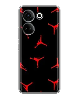 Чехол для TECNO Camon 20 Pro с картинкой «Jordan Red Pattern» Чехол для TECNO Camon 20 Pro с картинкой «Jordan Red Pattern»