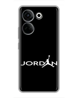 Чехол для TECNO Camon 20 Pro с картинкой «Jordan White Logo» Чехол для TECNO Camon 20 Pro с картинкой «Jordan White Logo»