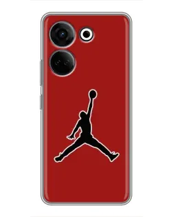 Чехол для TECNO Camon 20 Pro с картинкой «Jordan Red Back» Чехол для TECNO Camon 20 Pro с картинкой «Jordan Red Back»