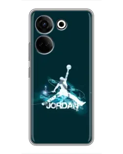 Чехол для TECNO Camon 20 Pro с картинкой «Jordan Blue Fire» Чехол для TECNO Camon 20 Pro с картинкой «Jordan Blue Fire»