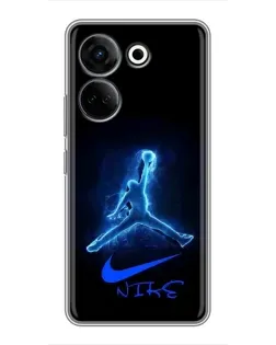 Чехол для TECNO Camon 20 Pro с картинкой «Jordan Neon Blue» Чехол для TECNO Camon 20 Pro с картинкой «Jordan Neon Blue»