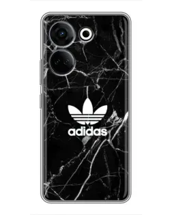 Чехол для TECNO Camon 20 Pro с картинкой «Белый мрамор Adidas»