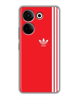 Чехол для TECNO Camon 20 Pro с картинкой «Красный минимализм Adidas»