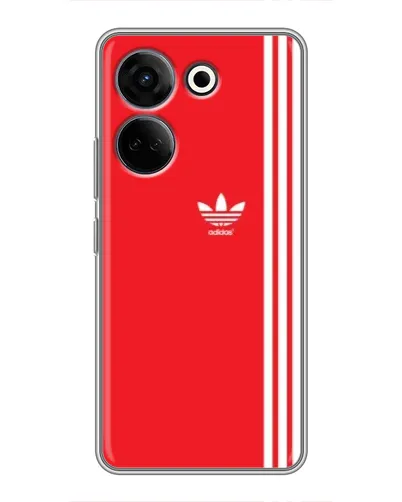 Чехол для TECNO Camon 20 Pro с картинкой «Красный минимализм Adidas»
