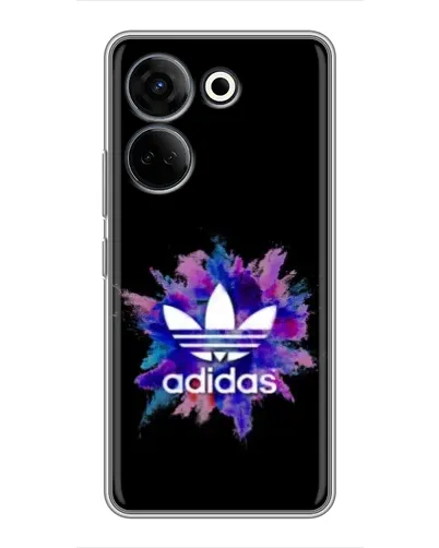 Чехол для TECNO Camon 20 Pro с картинкой «Взрыв красок Adidas»